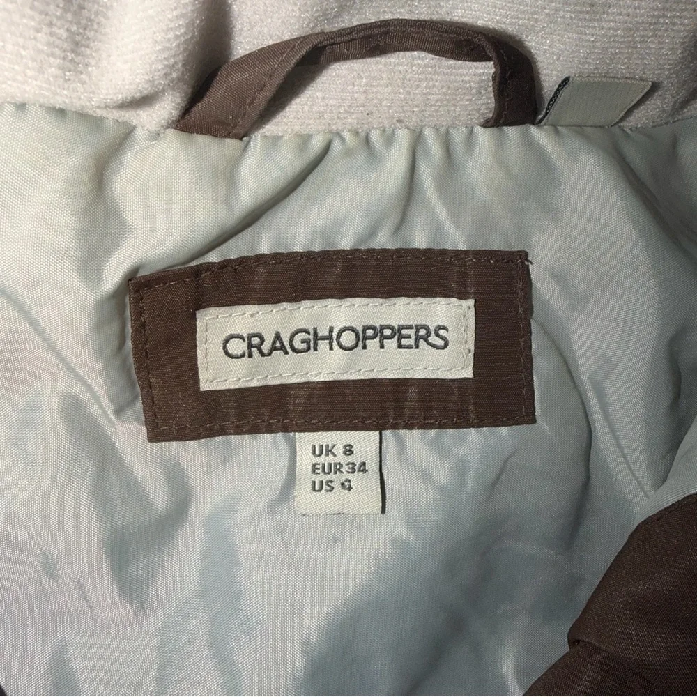 Craghoppers Waterproof Hooded Rain Jacket Brown Hiking Packable Sz S - Picture 4 of 16